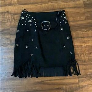 Forever 21 Fringe Velvet Star Skirt